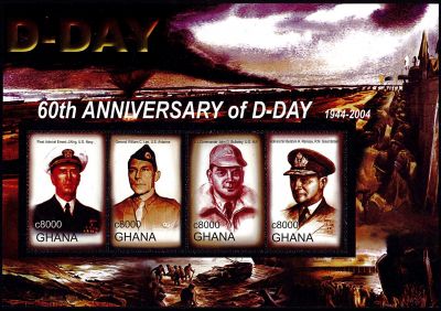 2004 - Ghana n° 2994/2997 - 2ème Guerre mondiale - 60e anniversaire du débarquement du 6 juin 1944